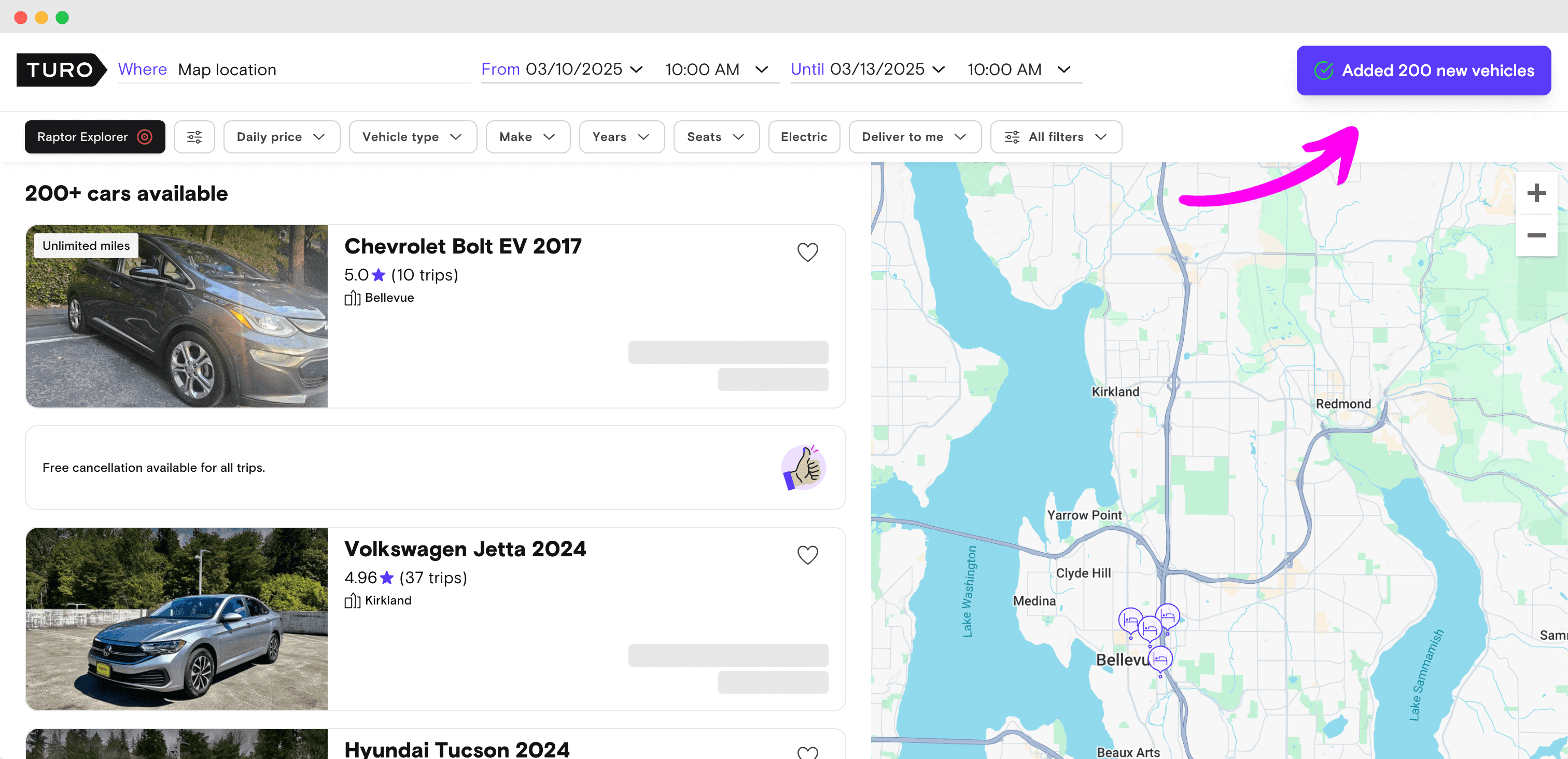 Vehicles added notification